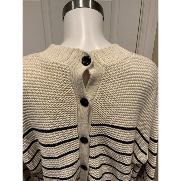 Alex Mill Cream & Navy Striped Button Back Sweater, Size XL $150 Size XL - Picture 10 of 12